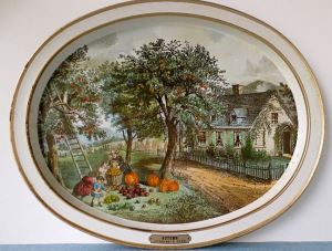 Currier and Ives Autumn Tray