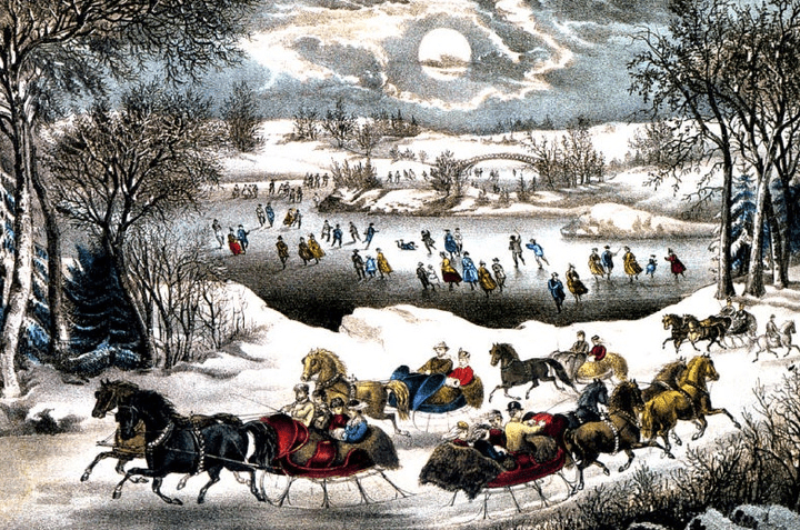 Currier & Ives Sleighing in NYC Park http://americancivilwarvoice.org