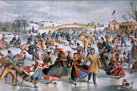 Skating in Central Park Currier & Ives