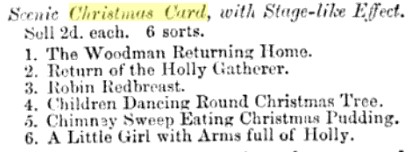 Christmas Card ad from The Bookseller 1866